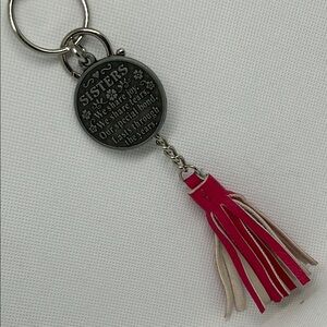 Pink and Cream Tassel Keychain